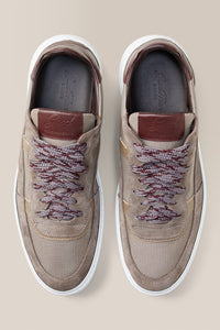 LA Sport Sneaker | Nappa Leather & Suede in color Taupe/grey by Good Man Brand, view 3
