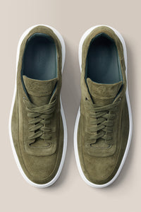 Modern London Sneaker | Suede in color Olive by Good Man Brand, view 3