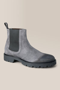 Modern City Chelsea Boot | Oiled Suede in color Charcoal by Good Man Brand, view 2