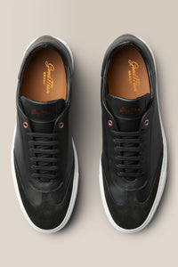 Legend Court Sneaker | Nappa Leather and Suede in color Black by Good Man Brand, view 3