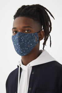 MVP Mask | Premium Italian Cotton in color Indigo English Floral by Good Man Brand, view 10