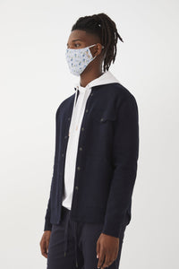 MVP Mask | Premium Italian Cotton in color Blue Floral by Good Man Brand, view 3