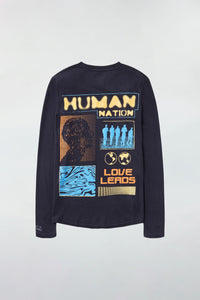 love leads tee in color Black by Human Nation, view 2