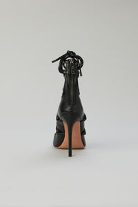 Solid Strappy Heel Sandal in Nappa Leather in color Black by LITA, view 3