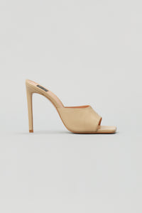Solid Square Toe Slide Heel in Leather in color Sand by LITA, view 9
