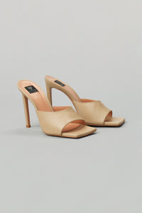 Solid Square Toe Slide Heel in Leather in color Sand by LITA, view 10
