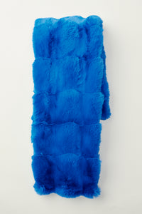 Long Wide Scarf in Faux Fur in color Princess Blue by LITA, view 1