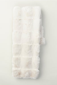 Long Wide Scarf in Faux Fur in color Milk by LITA, view 4