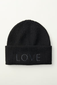 Ribbed Love Beanie in Cashmere in color Black by LITA, view 1