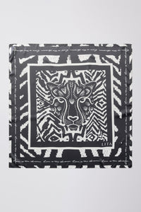 LITA Bandana in Silk in color Black/white Cheetah Head by LITA, view 1