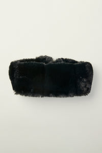 Wide Headband in Faux Fur in color Black by LITA, view 1