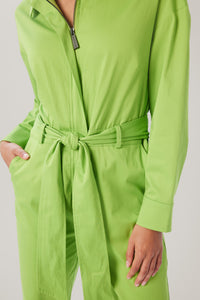 Cam is wearing a size S Born Free Jumpsuit in Cotton in color Acid Lime by LITA, view 5