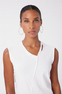 Aunjoli is wearing a size S Jaguar Muscle Tee in Organic Cotton in color White by LITA, view 9