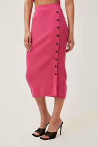 Bella is wearing a size S True Rib Skirt in Cotton in color Pink Yarrow by LITA, view 12
