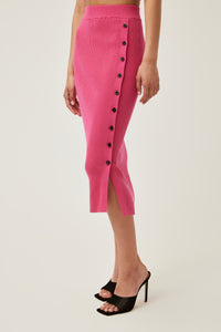 Bella is wearing a size S True Rib Skirt in Cotton in color Pink Yarrow by LITA, view 13