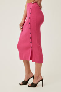 Bella is wearing a size S True Rib Skirt in Cotton in color Pink Yarrow by LITA, view 14