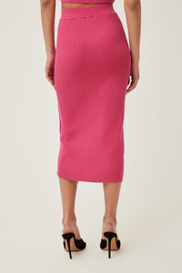 Bella is wearing a size S True Rib Skirt in Cotton in color Pink Yarrow by LITA, view 15