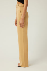 Annaly is wearing a size 4 Spark Pant in Viscose Crepe in color Iced Coffee by LITA, view 18