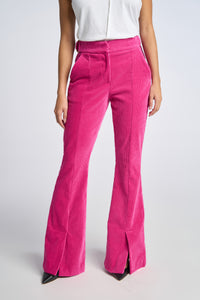 Model is wearing a size 0 Flared Leg Pant in Corduroy in color Pink by LITA, view 7