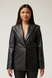 Blazer in Lamb Leather in color Black by LITA, view 2