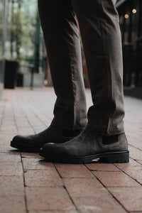 Modern City Chelsea Boot | Oiled Suede in color Charcoal by Good Man Brand, view 7