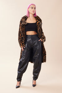 Cam is wearing a size 4 Balloon Pants in Leather in color Black by LITA, view 8