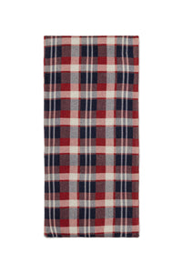 Tartan Plaid Scarf | Recycled Cashmere in color Burgundy Navy by Good Man Brand, view 2